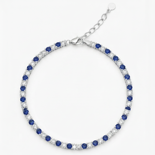 Bracciale Tennis Argento 925% White Blue 1,5 mm.