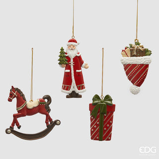 Set 8 Addobbi Xmas Doubleface EDG h. 10 cm.