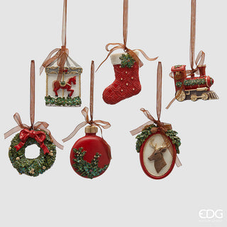 Set 6 Addobbi Xmas EDG h. 9 cm.