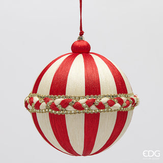 Set 2 pz. Addobbo Palla Treccia Rossa EDG