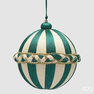 Set 2 pz. Addobbi Palla Treccia Verde EDG