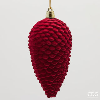 Set 2 pz. Addobbo Pigna Velluto EDG h.25 cm.