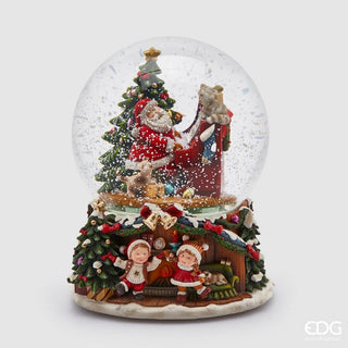 Sfera Acqua Babbo Natale con Led EDG h.21 cm.