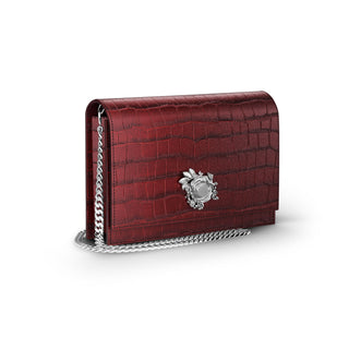 Pochette Jungle Pelle Croco Borgogna Giovanni Raspini