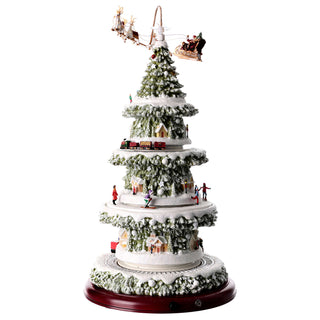Carillon Albero di Natale con 4 Scene Natalizie Mr. Christmas h.45 cm.