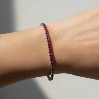 Bracciale Tennis Argento 925% Rubin 1,5 mm.