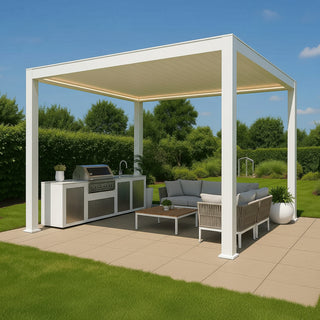 Gazebo Pergola Alluminio Bianca "Wyoming" Vacchetti 3x3h2,5 m