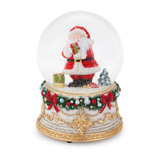 Sfera Carillon Innevata Babbo Natale h.14,5 cm.