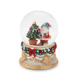 Sfera Carillon Innevata Babbo Natale h.14,5 cm.