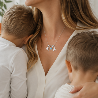 Collana Coppia Bimbo "Family" in Argento 925%