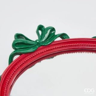 Vassoio Decorativo Rosso Fiocchi Ovale EDG