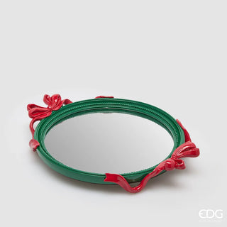 Vassoio Decorativo Verde Fiocchi Ovale EDG
