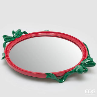 Vassoio Decorativo Rosso Fiocchi Ovale EDG