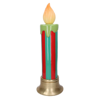 Candela Righe Verde/Rosso con LED h. 79 cm.