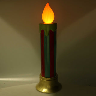 Candela Righe Verde/Rosso con LED h. 79 cm.