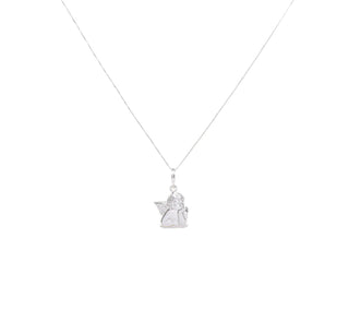 Collana Con Angelo In Oro Bianco 18 kt