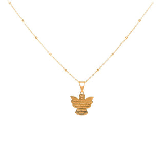 Collana in Argento Con Angelo Pendente Dorato