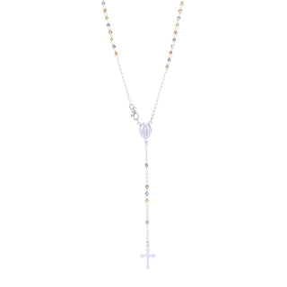 Rosario in Argento Con Sfere Tre Colori