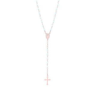 Rosario in Argento Con Pietre Azzurre