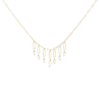 Collana in Argento Con Perle Pendenti