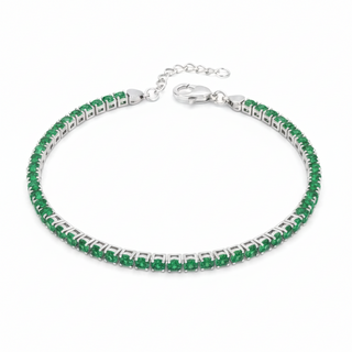 Bracciale Tennis Argento 925% Green 1,5 mm.