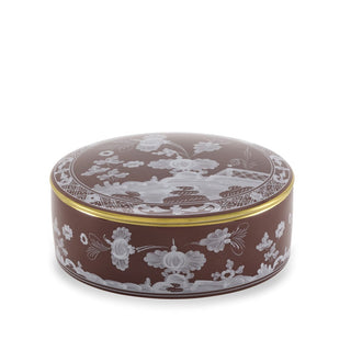 Scatola Portaoggetti "Oriente Italiano Castagna" Richard Ginori Ø 13.2 cm.