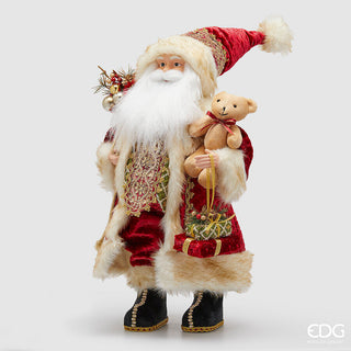 Decoro Babbo Natale con Orsetto EDG h.80 cm.