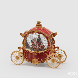 Decoro Carrozza Natalizia Musica, Movimento e Led EDG h.23 cm.