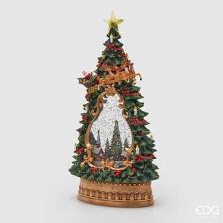 Decoro Pino con Musica, Movimento e Led EDG h.34 cm.