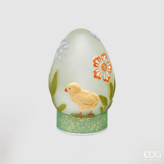 Decoro Uovo Led con Movimento Pulcino Verde EDG h.20 cm.