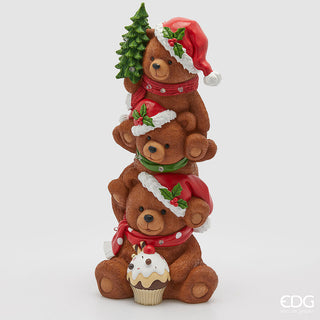 Decoro Orso Goloso con Led EDG h.40 cm.
