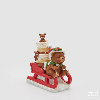 Decoro Orso Goloso con Led EDG h.20 cm.