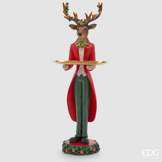 Decoro Renna con Vassoio EDG h.61 cm.