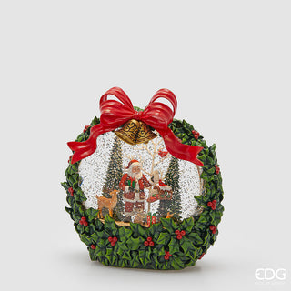 Decoro Corona Villaggio Musica, Movimento e Led EDG h.21 cm.