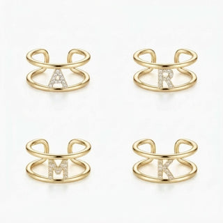 Anello con Iniziale Gold Argento 925%