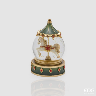 Decoro Sfera Acqua Cavallo Giostra EDG h.17 cm.
