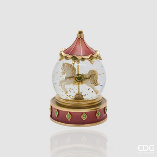 Decoro Sfera Acqua Cavallo Giostra EDG h.17 cm.
