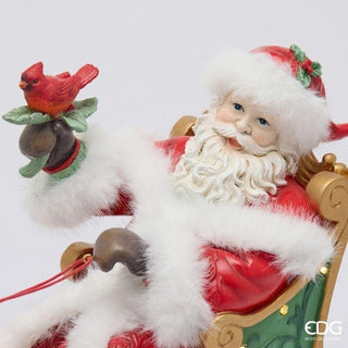 Decoro Babbo Natale Slitta con Led EDG h.28 cm.
