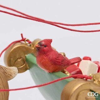 Decoro Babbo Natale Slitta con Led EDG h.28 cm.