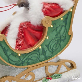 Decoro Babbo Natale Slitta con Led EDG h.28 cm.