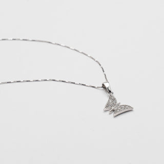 Collana Con Farfalla Oro Bianco 18kt