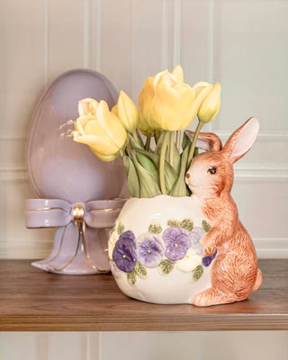 Uovo Decorativo Lilla Dea Capodimonte h.30cm.