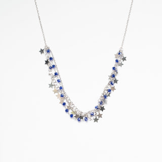 Collana in Argento Con Pietre Blu e Stelline