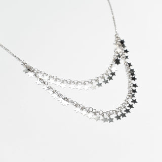 Collana Doppio Filo in Argento Con Stelline