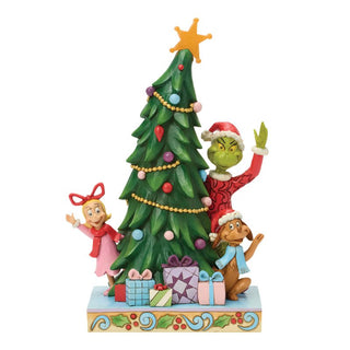 Grinch, Cindy Lou e Max Sbirciano dall'Albero di Natale h.32 cm.