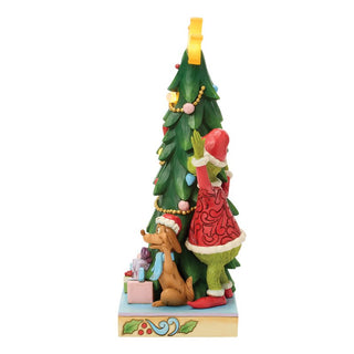 Grinch, Cindy Lou e Max Sbirciano dall'Albero di Natale h.32 cm.