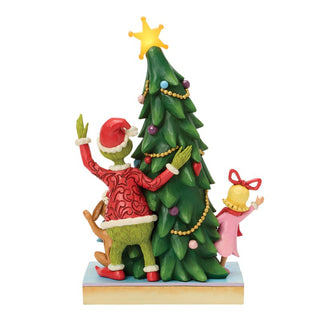 Grinch, Cindy Lou e Max Sbirciano dall'Albero di Natale h.32 cm.
