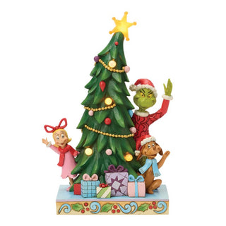 Grinch, Cindy Lou e Max Sbirciano dall'Albero di Natale h.32 cm.