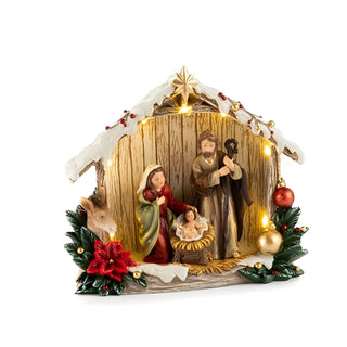 Natività con Luci Led "Nàvel" Paben h. 15,4 cm.