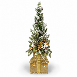 Doppia Scatola Regalo con Albero di Natale "Eleganza sotto le Stelle" Fiori di Lena h. 57 cm.